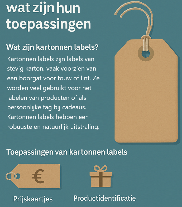 Kartonnen labels overview